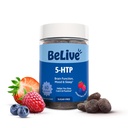 Gume BELive 5-HTP - 60 CT I 5HTP Stresssess Relief Gummies for Better Sleep, Focus sporit, Mood Booster & Stress Serotonina Booster I pentru adulți, Suplimentul Vegan 5 HTP - Aroma de Berries mixte