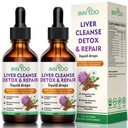 2 Pack Ficat Sanatate Picături lichide - 2000mg Milk Thistle, Dandelion Root, Artichoke, Silymarin Extract, & Herbs Turmeric - Vegan, Non-GMO - 4 Fl Oz (120ml)