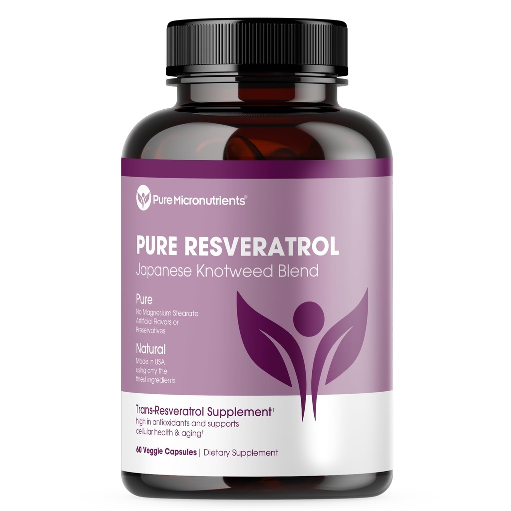 Pure Resveratrol Supliment - Extra Putere 600mg Trans-Resveratrol Per Serve - pentru inima, Cognitive, Immune Health Support 