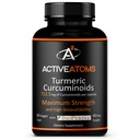 Atomi activi Extract de turmeric, Extra Putere cu BioPerine® Black Pepper 750 mg Extract de turmeric pe o capsulă de 100," Standardizat 95% Curcuminoide, Non-GMO, 60 Capsule Veggie 60 zi de aprovizionare