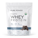 Dr. Mercola Pure Power Organic Whey Proteina - 20 g Proteina - Sustine cresterea musculara si energie - Grass-Fed Whey concentrat - 15 Serviri (20.60 oz) - Ciocolata