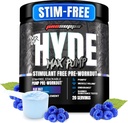 PROSUPPS Mr. Hyde Max Pump Pre Workout Pulbere - Stim-Free Preworkout sprijină fluxul de sânge, volum muscular și rezistenta - Cafeina-Free oxid azotat Gym & Fitness Suplimente (Blue Razz, 20 Servings)