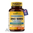 Sandhu Herbals Zinc 50mg Supliment pentru bărbaţi şi femei de mare absorbţie zinc monometionină Complex 60 capsule