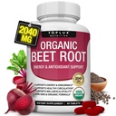 Sfeclă organică Root Powder Tablete - 2040 mg Natural Bioxid de azot pentru a sprijini, Energie, Pepper negru o mai bună absorbție, non-GMO, pentru bărbați Femei, 90 tablete