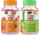 Zinc viu copii + Curcumin Turmeric Copii, Gume Bundle - mare Tasting, Suplimentul de vitamine, Gluten gratuit, OMG gratuit, Gummy mestecat