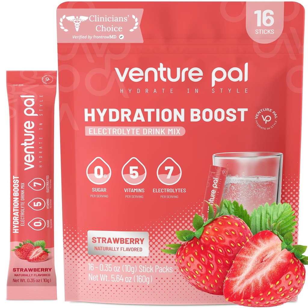 Venture Pal Pachete de praf Electrolit gratuit - Lichid Daily IV Drink Mix pentru hidratare rapidă și de recuperare a partidului 