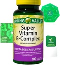 Super Vitamina B- Complex 100 comprimate Supliment alimentar Bundle Exclusiv mai bine Ligth &Spring Guide + Săptămânal Pill Organizator (3 elemente)