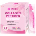 OMOGS Colagen Peptides pulbere, cu prebiotice și extract de merișoare -Hydrolyzed Colagen Peptides suport păr, piele, unghie, Bone & Digestive Health, Grass Fed, Non-GMO, pentru femei și bărbați