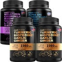 MEDCHOICE Turmeric & Ginger (240ct), Sleep Melatonin (90ct) și Nootrop Brain (60ct) Suplimentul Bundle - Wellness Trio pentru creier, somn, și suport imunitar - Vegan, non-GMO, gluten-free