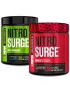 Fabrica Jacked Nitrosurge Pre-workout în zmeură albastră și pepene verde Nitrosurge Shred termogenic Pre-Garning pentru bărbați și femei