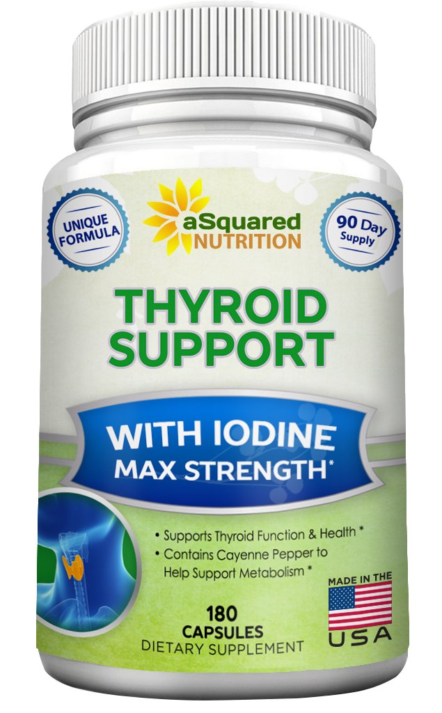 aSquared Nutrition Premium Supplement tiroidy Supplement with Iod (180 capsule) - Best Herbal & Vitamin Complex Pills w/ B12, Ashwagandha, Bladderwrack & Kelp - Helper for Healthy Hormone & Energy