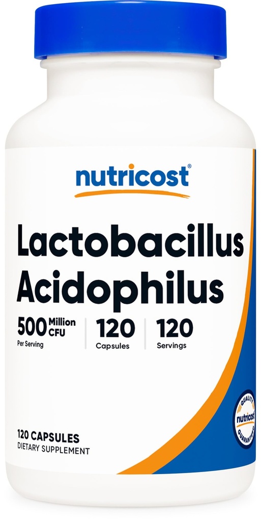 Nutricost Lactobacillus Acidophilus 500 milioane CFU per servire (120 capsule)