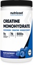 Nutricost Creatină monohidrat pulbere (Zmeură albastră), 500 grame (1.1 LBS)