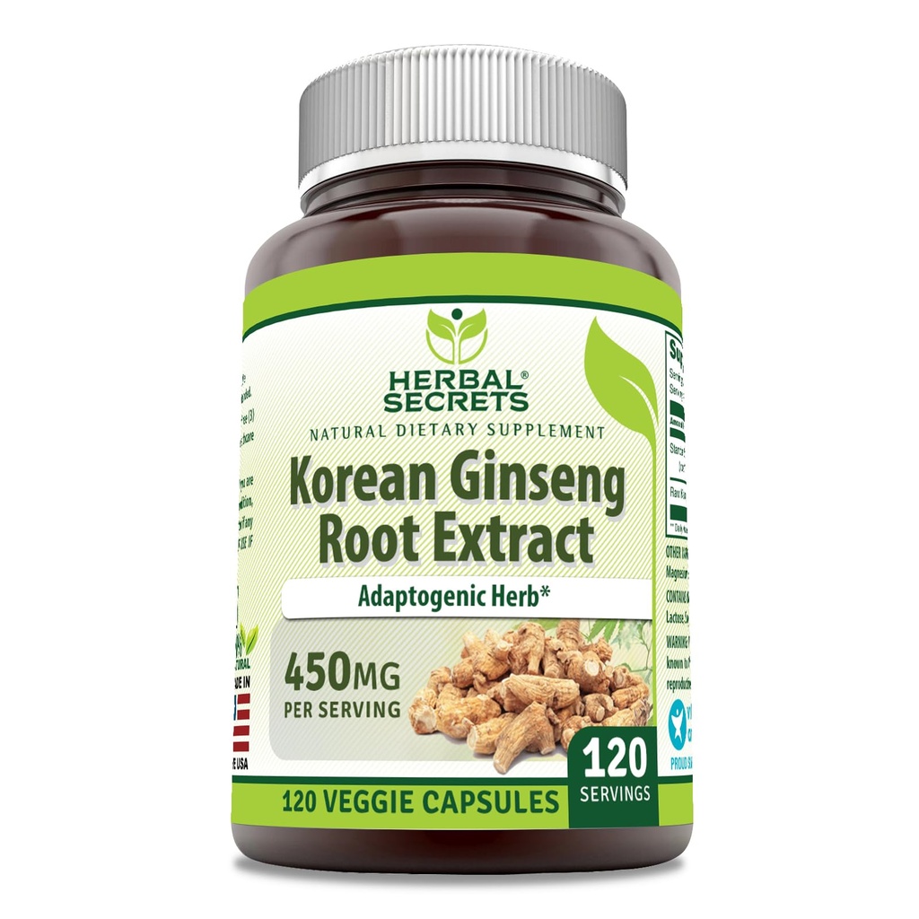 Secrete vegetale Coreean Ginseng Root Extract 120 Veggie Capsule Suplimentul 