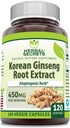 Herbal Secrets Korean Ginseng Root Extract 120 Veggie Capsules Supplement | Non-GMO | Gluten Free | Made in USA