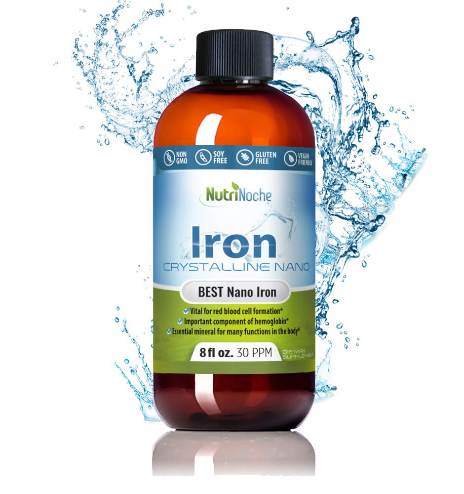 Supliment de fier lichid pentru femei - Picături de fier sublinguale de mare potenta - Lichid Vegan - Aromă fără gust - Supliment premium pentru bărbați, femei și copii - 8 Onces - Nutrinoche