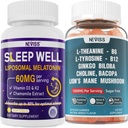 NEISS L-Tyrosine Gummies & Melatonin 60mg pentru adulți Bundle