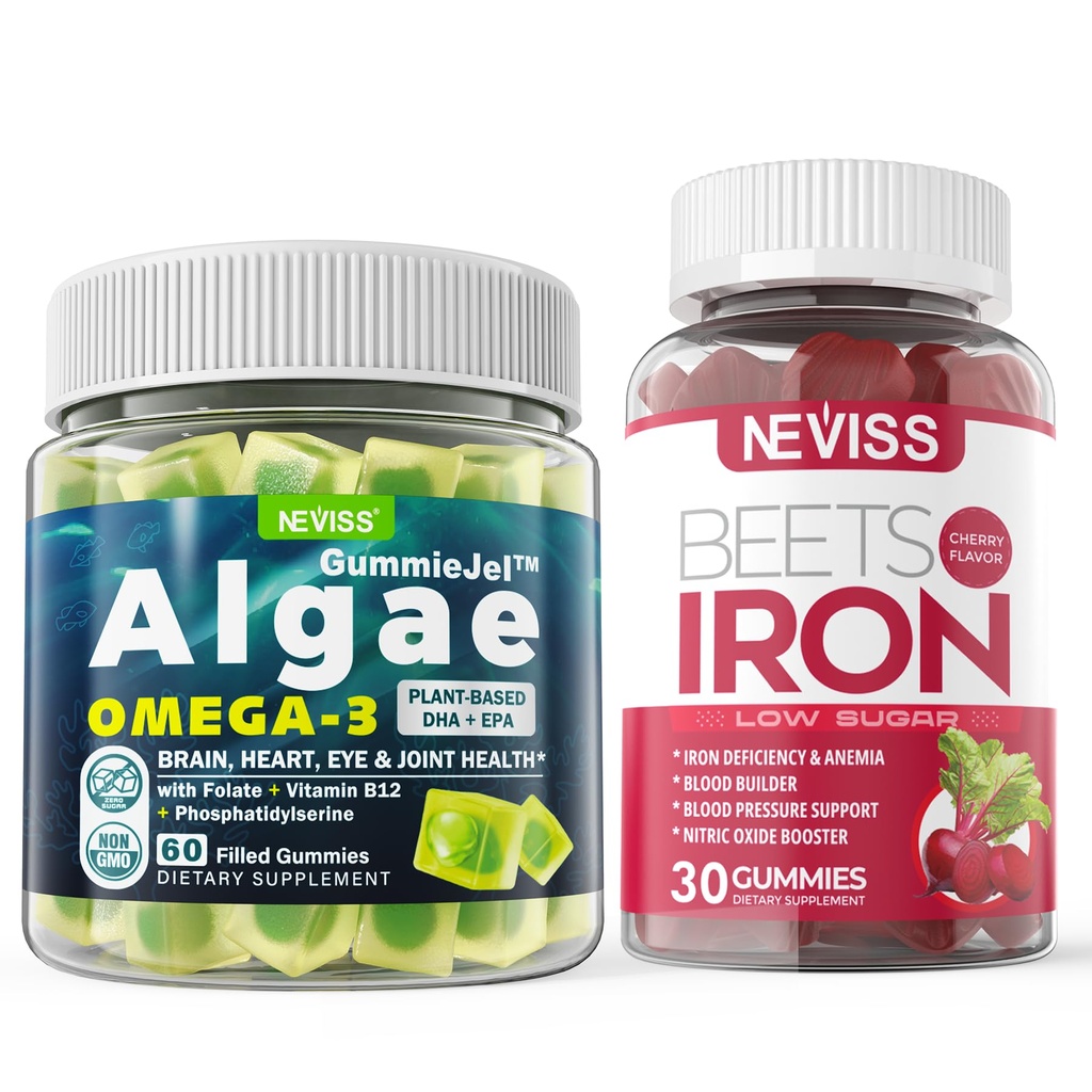 Vegan Omega 3 Gumries 1000mg + Iron Supliment 12,5mg