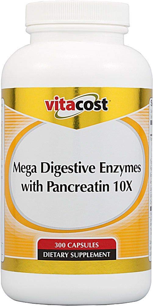 Vitacost Mega enzime digestive cu Pancreatin 10X - 300 capsule