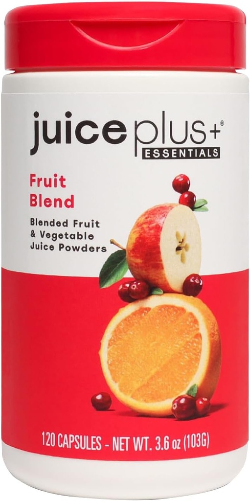 SucPlus + Amestec de fructe: Suplimentul total de alimente pe bază de plante cu Apple, Peach, Cranberry, & More! - Vegan, Gluten-Free, non-GMO, Kosher - ambalate cu vitamine pe bază de plante - 1 flacon (60 Servings)