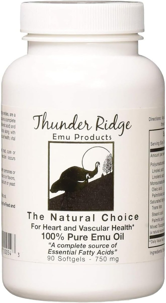 Thunder Ridge Emu Produse 100% Softgels ulei pur, 90 Conte