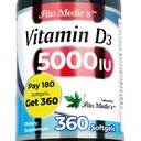 FITO MEDIC'S Lab - Vitamina d - 5000 UI - Vitamina d3-360 Softgels - Vitamina d3 5000 ui - pentru Bone, Teeth, Muscle and Immune Health Support, Ultra high Absorbtion, vitamina d3.