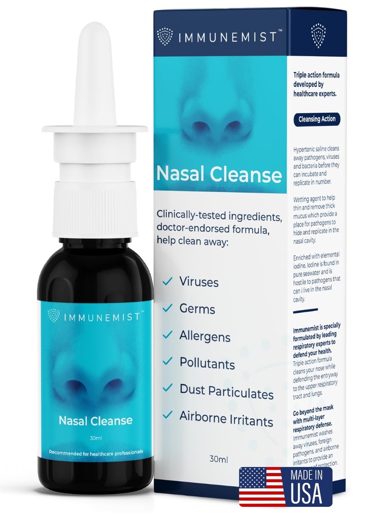 Nasal Cleanse - Medic recomandat Anti Viral Iodina Nasal Spray sticla până la 250 doze - Nasal Spray pentru Wellness - Made in the USA