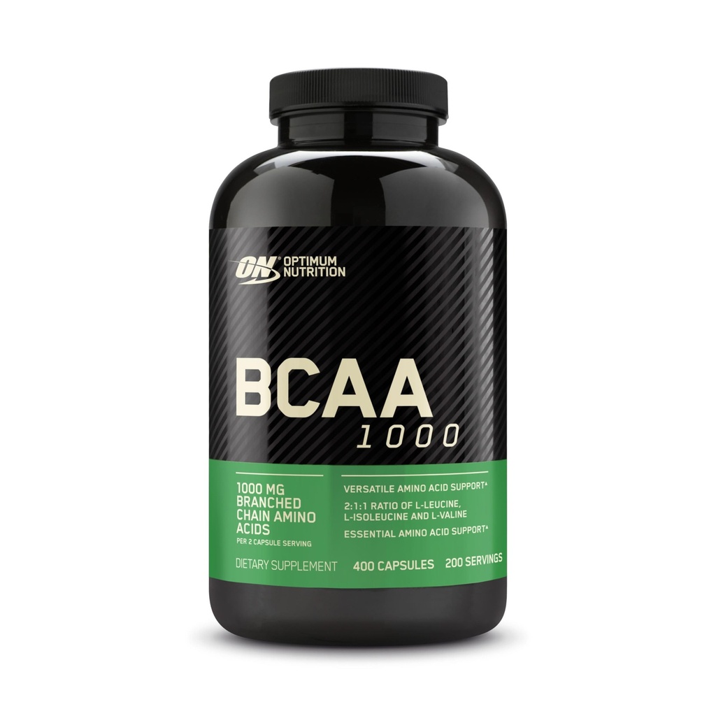 Optimum Nutritie Capsule BCAA Instantiate, Keto Friendly Ramking Chain Amino Acidi esentiali, 1000mg, 400 Conte