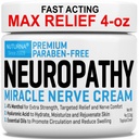 Neuropatie Nervie Relief Cream - Premium Nervi Cream 3X Acţiune pentru Relief Targeted şi Soothing Nervi Comfort - Putere maximă cu 4% Mentol Arnica MSM pentru picioare picioare picioare picioare picioare picioare & picioare spate - Mare 4 Oz