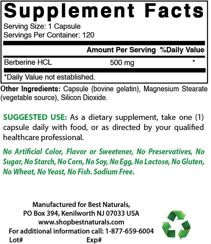 Cele mai bune naturale Berberine 500m & Querbetin 1000 mg