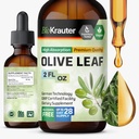 BIO KRAUTER Olive Leaf Extract lichid - Olive Leaf Tincture for Immune Support - Alcool și zahăr gratuit - Vegan picături 2 Fl.Oz.
