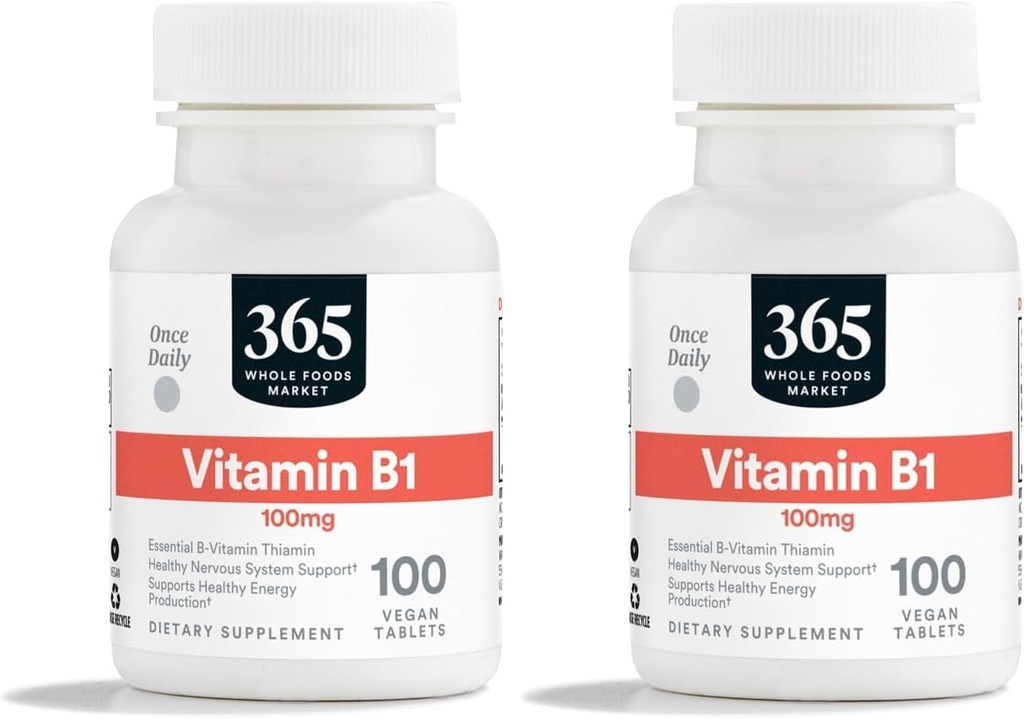 365 de Whole Foods Market, Vitamina B1 100Mg, 100 comprimate (Pachet de 2)