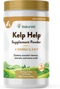 NaturVet Kelp Ajutor Plus Omegas Piele și Coat Supliment pentru câini și pisici, Pulbere, Made în Statele Unite ale Americii cu Ingrediente Globale Sursa 1 Lire