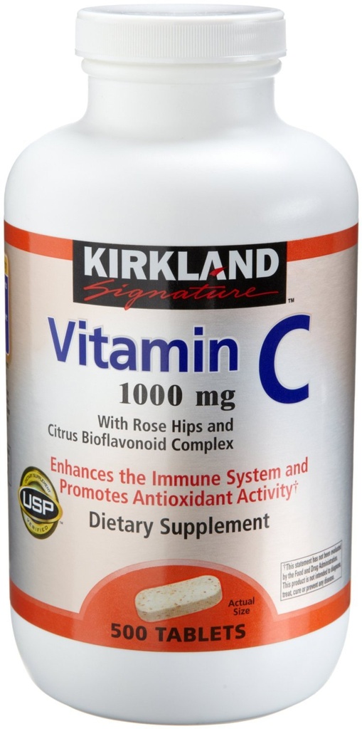 Kirkland Vitamina C cu Rose Hips și Citrus Bioflavonoid Complex (1000 mg), 1000-conte ((1000 mg comprimate)))