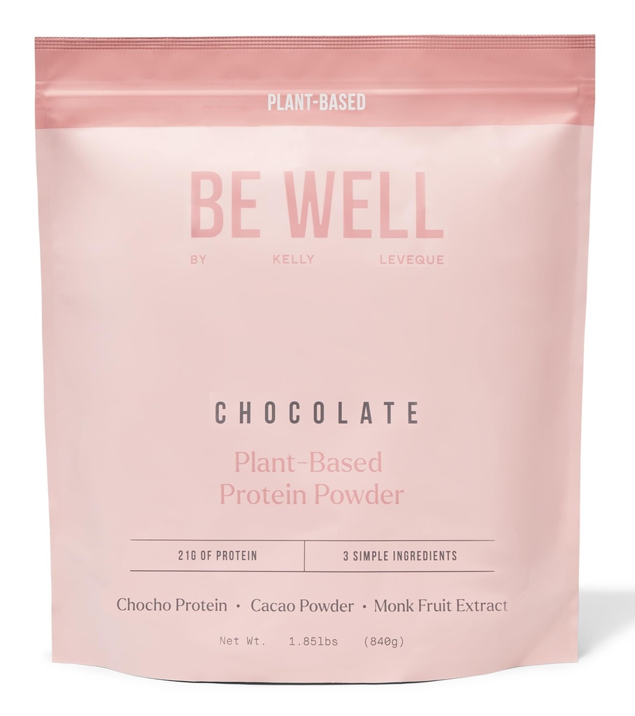 Fi bine de Kelly Ciocolata-Based Powder Proteina, 21G Vegan Proteina 9G Fibră 1 NetCarb (3 Ingrediente, 20 Serviri) 9 Amino Acidi 3 BCAAs No Soy, Nu lactate, Stevia-Free Nr Zahăr Adăugat 1.85lb 840g