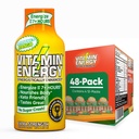 Vitamina Energie Immune+ Extra Putere Energie Shot Mango 48 Pack, 260mg Natural Cafeina, B-Vitamina, Ceai verde, Imunitate & Focus Support, Zero Zahăr, Gluten-Free 1.93 fl oz
