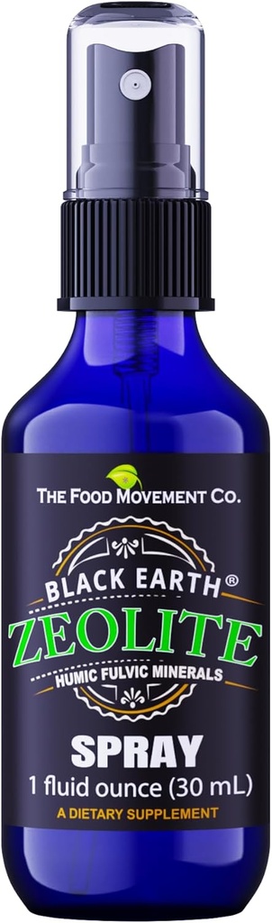 Zeolitul negru al Pământului cu acid fuzilic Humec, Minerale Trace, pentru adulți și copii susține sănătatea gută, sprijinul imun, Digestia și eliminarea și mai mult 1 oz pompa lichid Spray Supliment