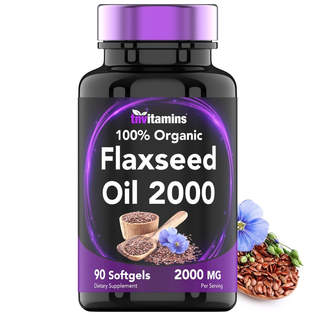 Tnvitamine Organic Flaxseed Oil Softgels: 2000 mg - 90 Softgels 