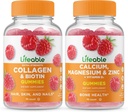 Colagen și Biotină cu viață + Calciu, Magneziu, Zinc & Vitamina D, Gummie Bundle - Guma mare Tasting, Suplimentul de vitamine, Gluten gratuit, GMG gratuit, Gummy mestecabil