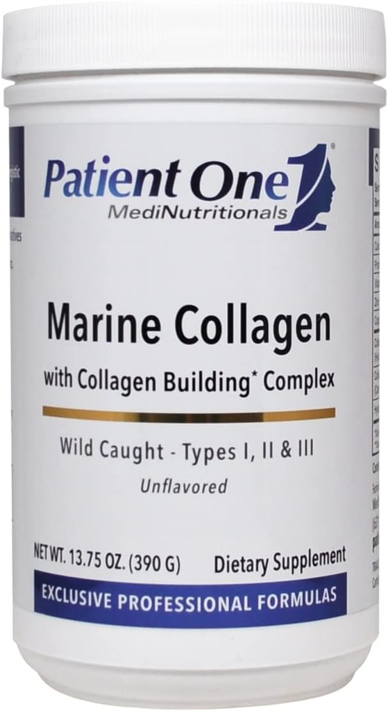 Patient One Marine Collagen | Powder Supplement to Provide Whole-Body Support* | with Types 1, 2 and 3 Collagen, Plus Collagen Cofactors | 13.75 oz