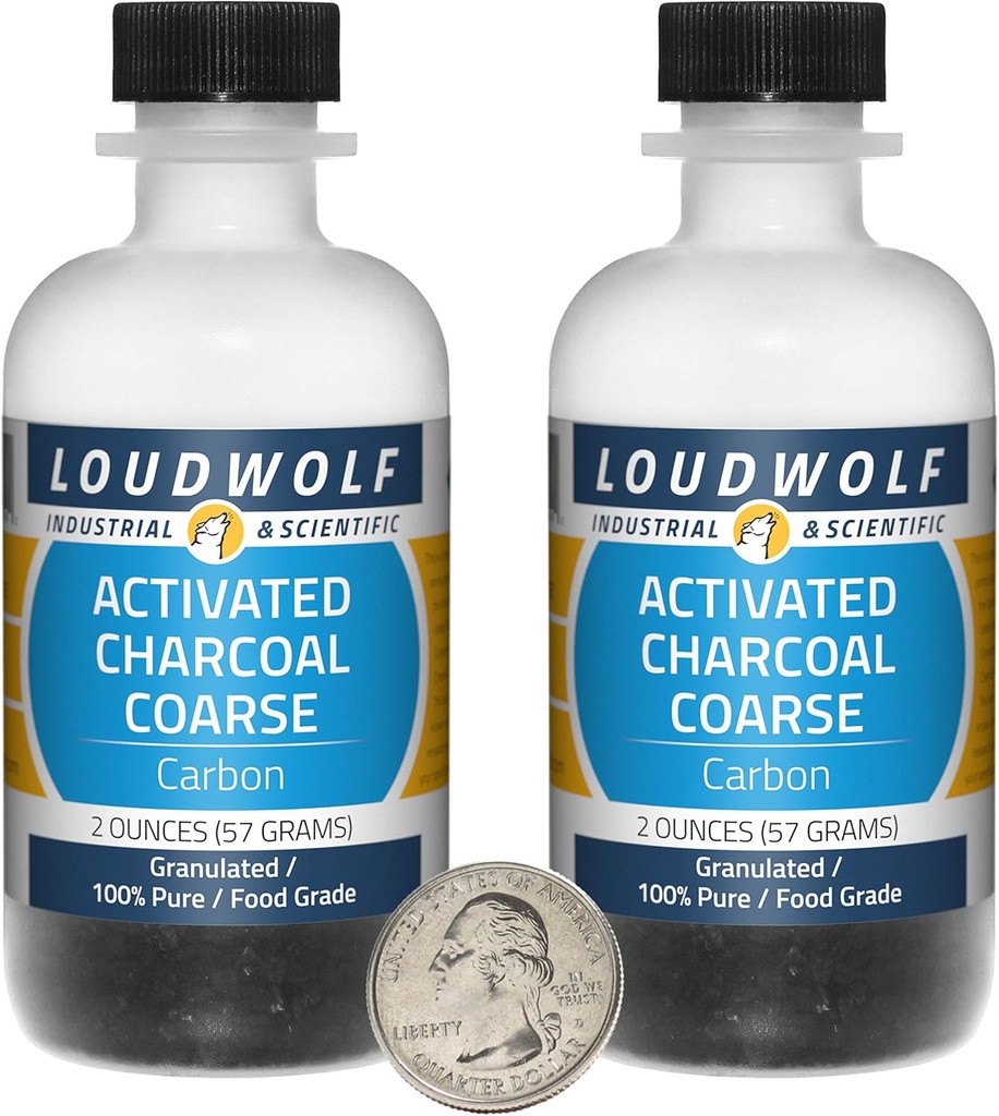 Charcoal activat / 4 Ounces in 2 Sticle / 100% Pure Food Grad / Granules
