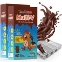 YUM-V'S - Kids Multivitamine Ursi de ciocolata masticabili - Multivitamine pentru copii Supliment - 16 Vitamine & Minerale - Vitamine inclusiv D, Zinc, C, B Complex & More, 60 Conte (Pachet de 2)