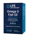 Extensie de viaţă Omega-3 Gummy Oil Bites, EPA DHA acizi graşi, EPA DHA suport de înaltă doză într-o formă delicios masticabile, non-GMO, gluten gratuit, 36 Gummy Bites