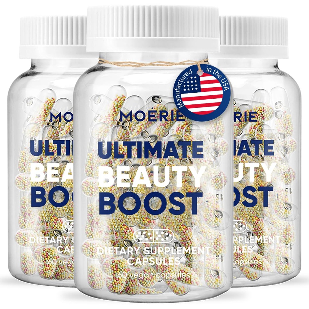 Moerie Cresterea parului Suplimentul pentru femei si barbati - Piele de par si unghii Vitamine cu Biotin, Q10 & Minerale - Pentru mai gros, parul mai plin si pierderea parului - Sistem avansat de livrare margele - 180 pastile