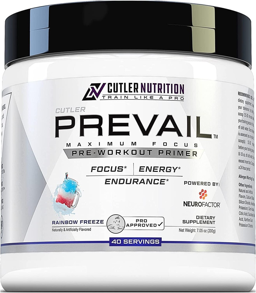Prevail Pre Antrenament Pulbere cu Nootrops: Pre Antrenament pentru bărbaţi şi femei, Taiere Edge Energie şi Focus Supliment cu L Citrulline, Alpha GPC, L Tyrosine, Neurofactor 