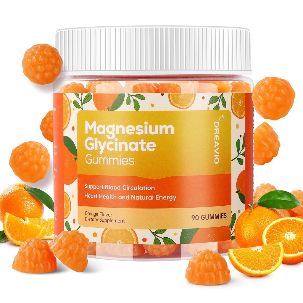 90 Conte Magneziu Glycinate Gumries 400mg w/Ashwagandha Supliment - Zahăr gratuit Zinc Glicinat de magneziu Supliment Ashwagandha Gumies pentru adulți Aroma portocalie