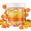 90 Conte Magneziu Glycinate Gumries 400mg w/Ashwagandha Supliment - Zahăr gratuit Zinc Glicinat de magneziu Supliment Ashwagandha Gumies pentru adulți Aroma portocalie