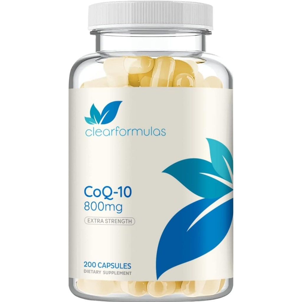 Rezistenta suplimentara CoQ10 800mg - Absorbtie rapida Coenzima Q10 800 mg Antioxidant potent pentru energie cardiaca si suport imbatranire - Capace de ubichinonă de înaltă stabilitate CoQ10 - Realizate într-un cGMP US Lab (100 Servings)