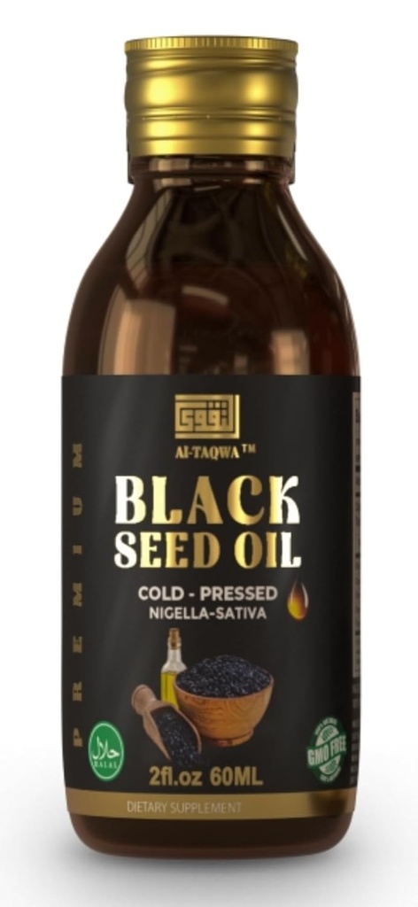 Black Seed Oil, Pure Virgin Black Cumin Seed Oil (Nigella Sativa) Kalonji, Cold Presed, Unrafined, Thymochinone, Vegan Friendly, Non OMG, Lichid 60ml