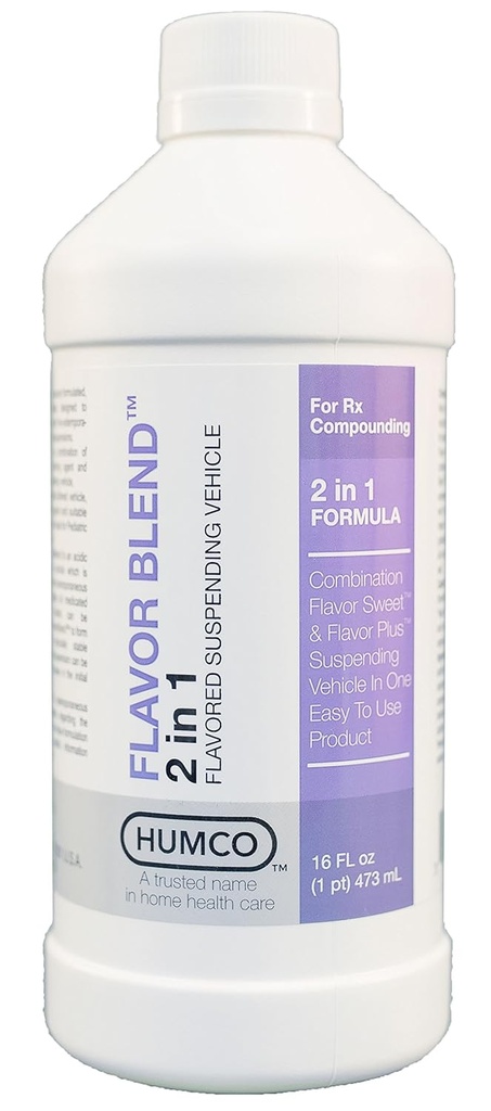 Humco Flavor Blend, 16 OZ. Vehicul de suspendare aromat pentru compoziţie. Popular Pharmaceutical Compounding Base. Agent de amestecare.